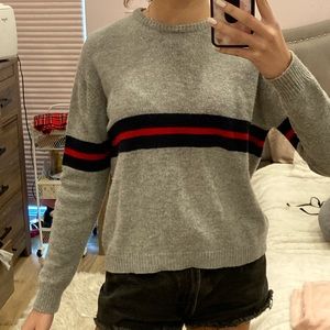 brandy grey stripe sweater